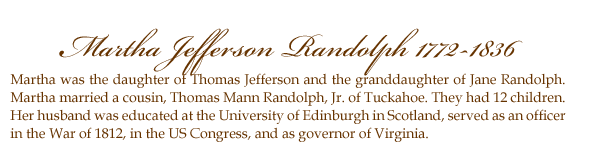 Brief Biography of Martha Jefferson Randolph
